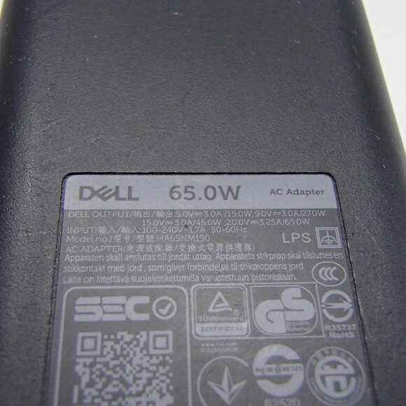 Dell 65W USB-C Laptop Charger,Latitude 5400 5410 5420 5430 5440 5450 used - Picture 3 of 5